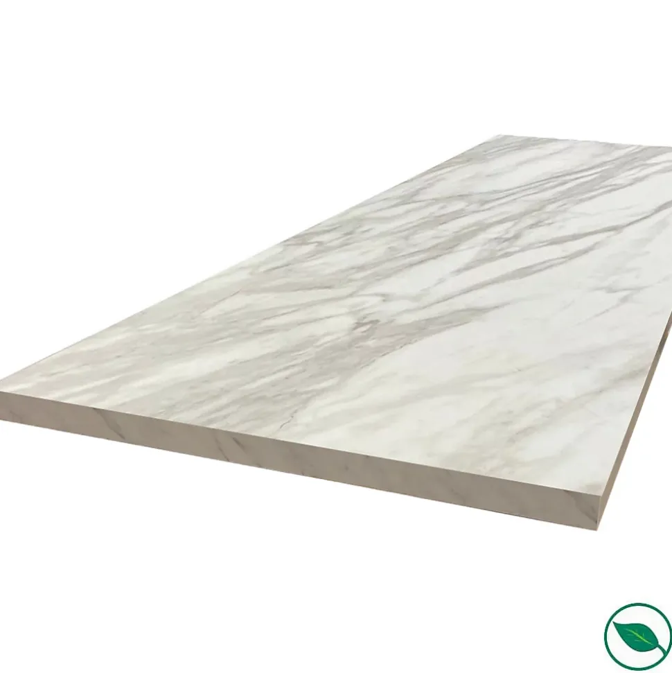 Plan de travail ilot central stratifié HPL marbre blanc 1600 x 900 x 38 mm