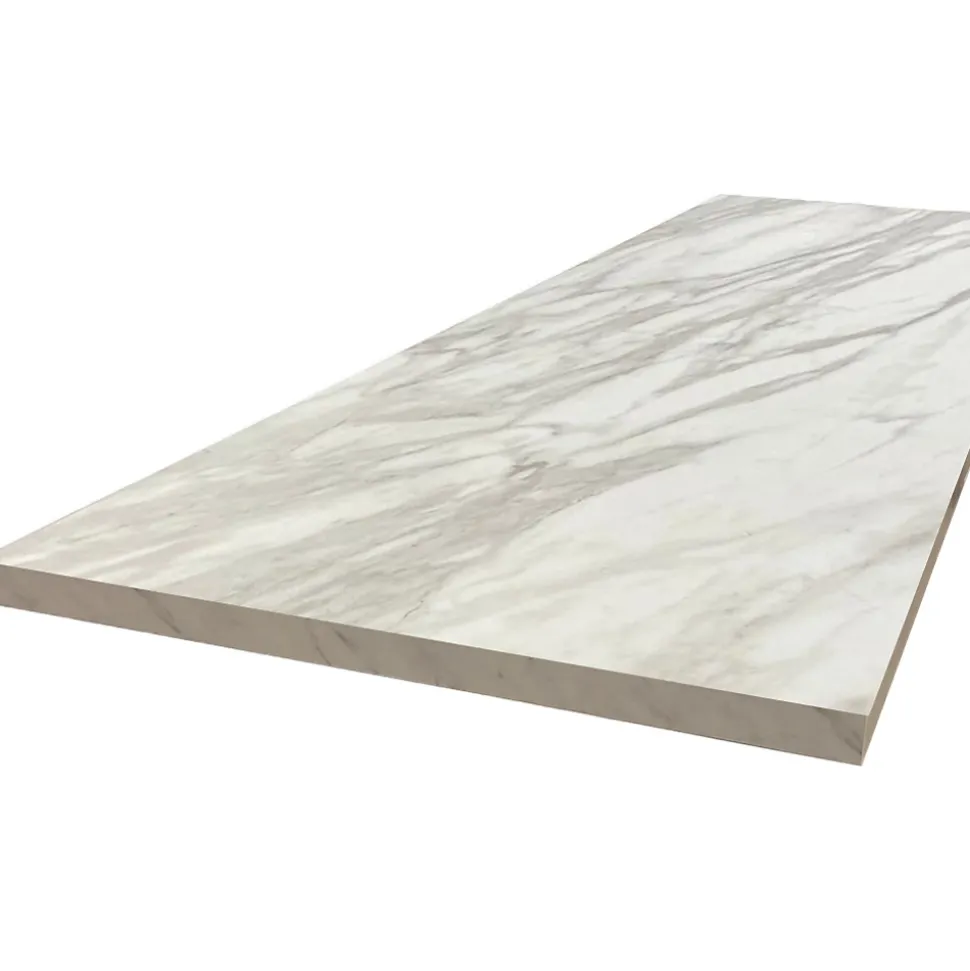 Plan de travail ilot central stratifié HPL marbre blanc 1600 x 900 x 38 mm
