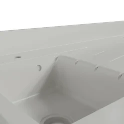 Plan de travail monobloc PlaniQuartz avec évier - 140 cm - Snova - évier à droite - Plaque de cuisson Induction