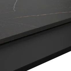Plan de travail réversible compact 1 face aspect marbre noir / 1 face noir mat GoodHome Nepeta L.300 x l.62 x Ép.1,2 cm