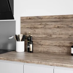 Plan de travail stratifié aspect bois vintage GoodHome Berberis L.300 x l.62 x Ép.3,8 cm