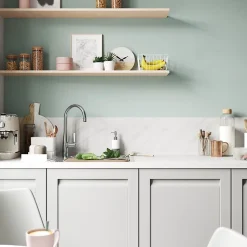 Plan de travail stratifié aspect marbre blanc GoodHome Kala L.300 x l.62 x Ép.3,8 cm