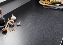 Plan de travail stratifié effet pierre foncée L.246 x l.63,5 x Ép.2,8 cm 1er prix