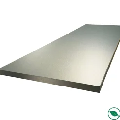 Plan de travail stratifié HPL aluminium 2000 x 650 x 38 mm