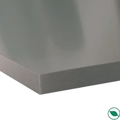 Plan de travail stratifié HPL aluminium 3000 x 650 x 38 mm