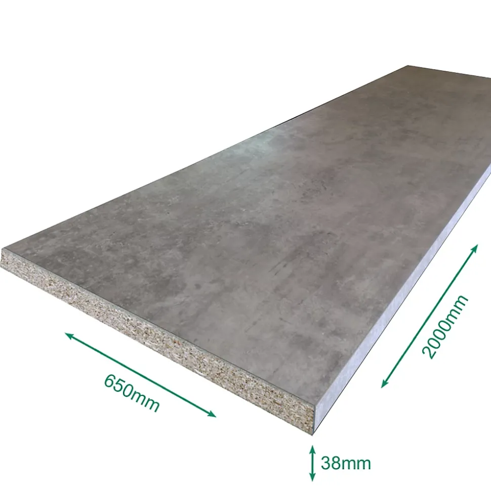 Plan de travail stratifié minéral 2000 x 650 x 38 mm