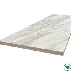 Plan de travail stratifié HPL marbre blanc 3000 x 650 x 38 mm