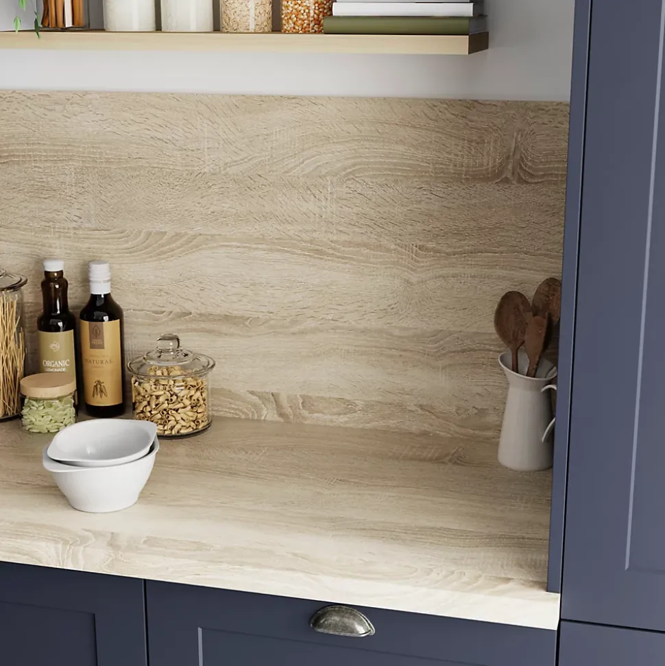 Plan de travail stratifié aspect chêne Québec GoodHome Kala L.300 x l.62 x Ép.3,8 cm