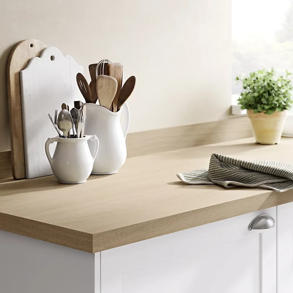 Plan de travail stratifié aspect bois clair GoodHome Kala L.300 x l.62 x Ép.3,8 cm