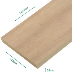 Plan de travail stratifié chêne 2750 x 640 x 38 mm