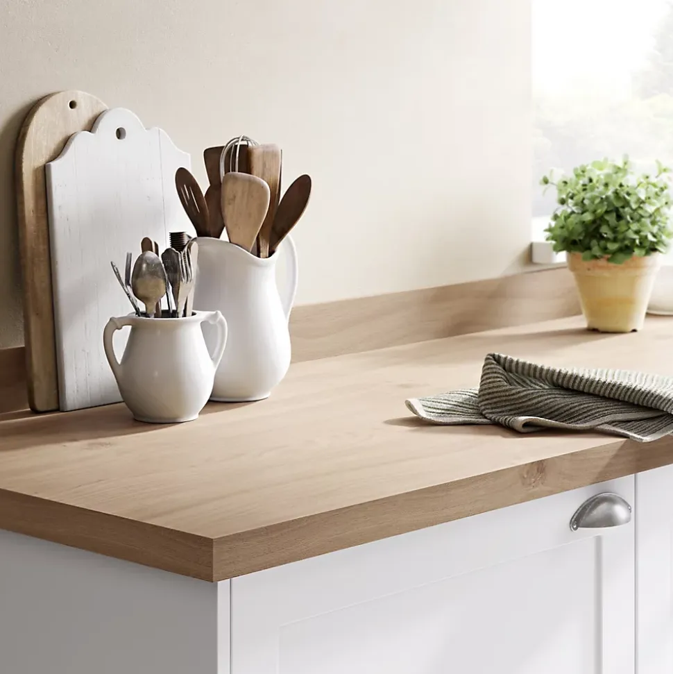 Plan de travail stratifié effet chêne Izee L. 246 cm x l. 63,5 cm x Ép. 38 mm