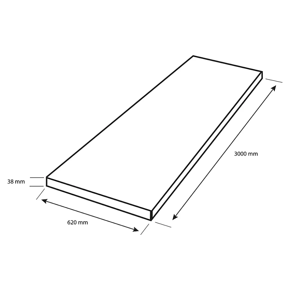 Plan de travail stratifié aspect pierre noire GoodHome Kala L.300 x l.62 x Ép.3,8 cm