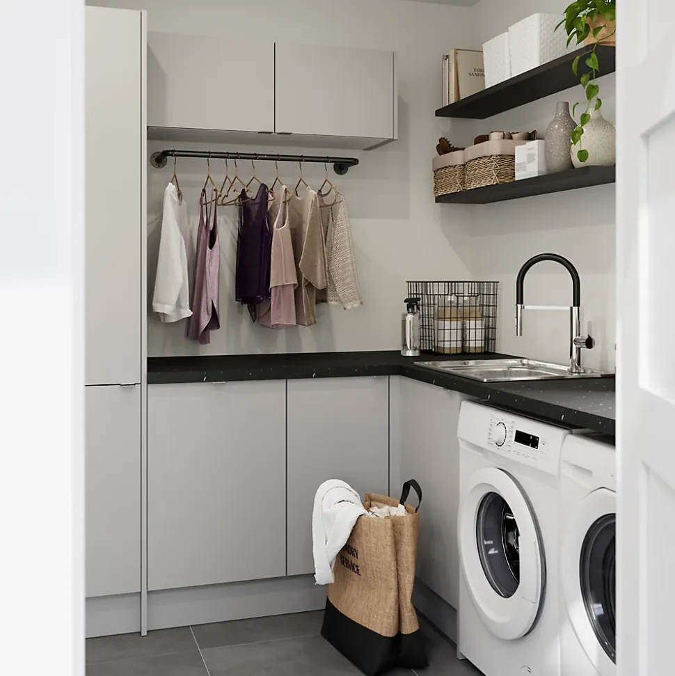 Plan de travail stratifié aspect pierre noire GoodHome Kala L.300 x l.62 x Ép.3,8 cm