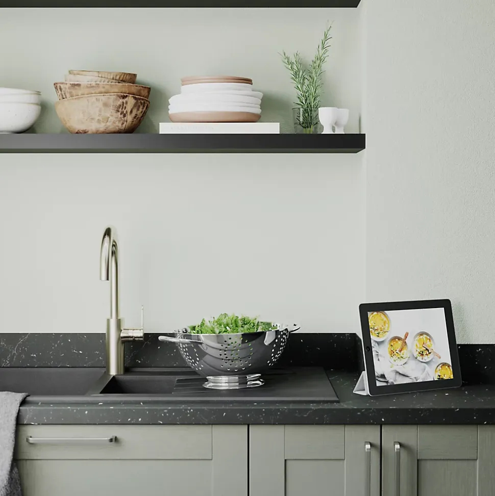 Plan de travail stratifié aspect pierre noire GoodHome Kala L.300 x l.62 x Ép.3,8 cm