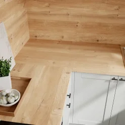 Plan de travail stratifié effet bois rustique Izee L. 246 cm x l. 63,5 cm x Ép. 38 mm