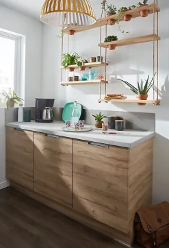 Plan de travail stratifié gris effet béton L.300 x l.62 x ép.3,8 cm, GoodHome Kala