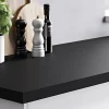 Plan de travail stratifié noir mat L.300 x l.62 x ép.3,8 cm GoodHome Berberis