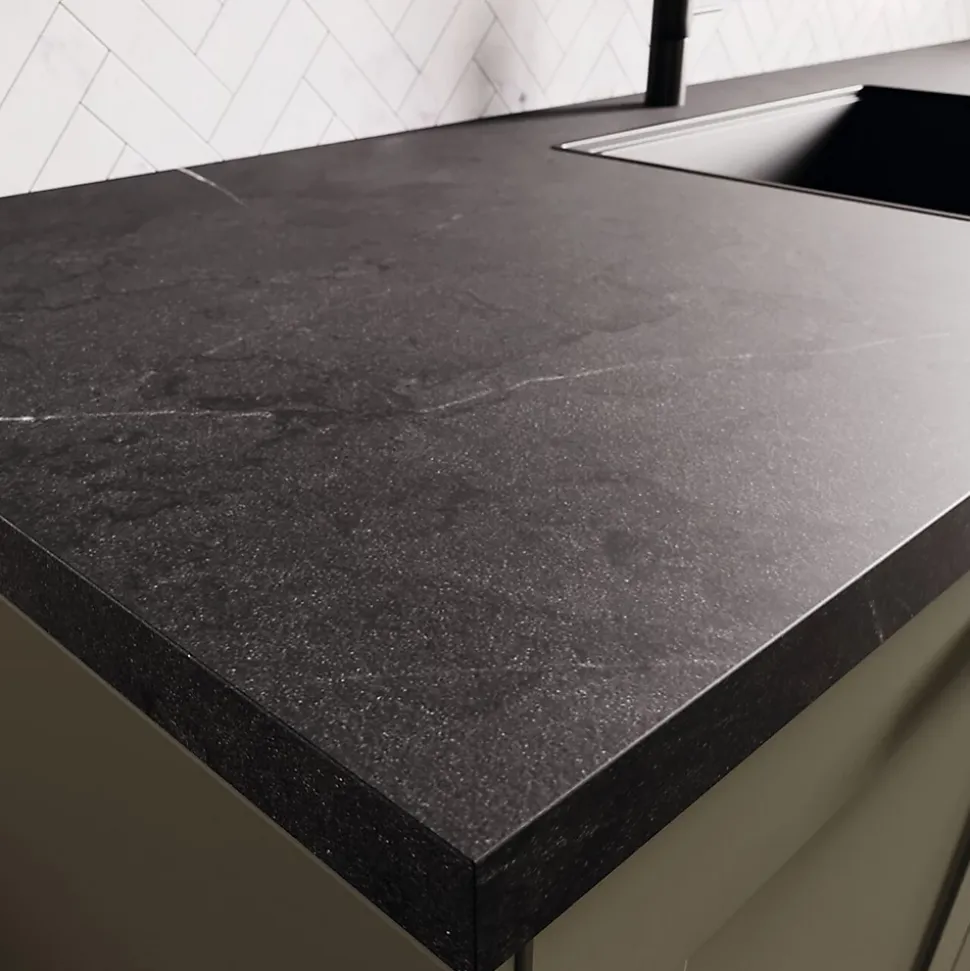 Plan de travail stratifié CPL Marbre noir 3040 x 640 x 38 mm