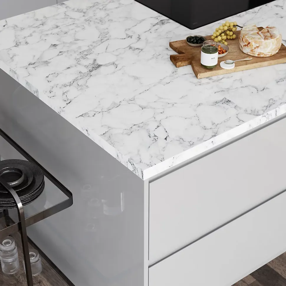 Plan de travail stratifié aspect quartzite GoodHome Berberis L.300 x Ép.3,8 cm