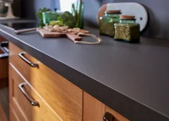 Plan de travail stratifié anthracite mat GoodHome Berberis L.300 x l.62 x Ép.3,8 cm