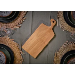Planche à découper 40 cm bois de teck avec poignée originale - NOLA