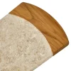 Planche à découper 38 cm en marbre beige et bois de teck - KAEL
