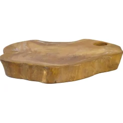 Planche à découper artisanale L.30 cm en bois de teck naturel - PLANK