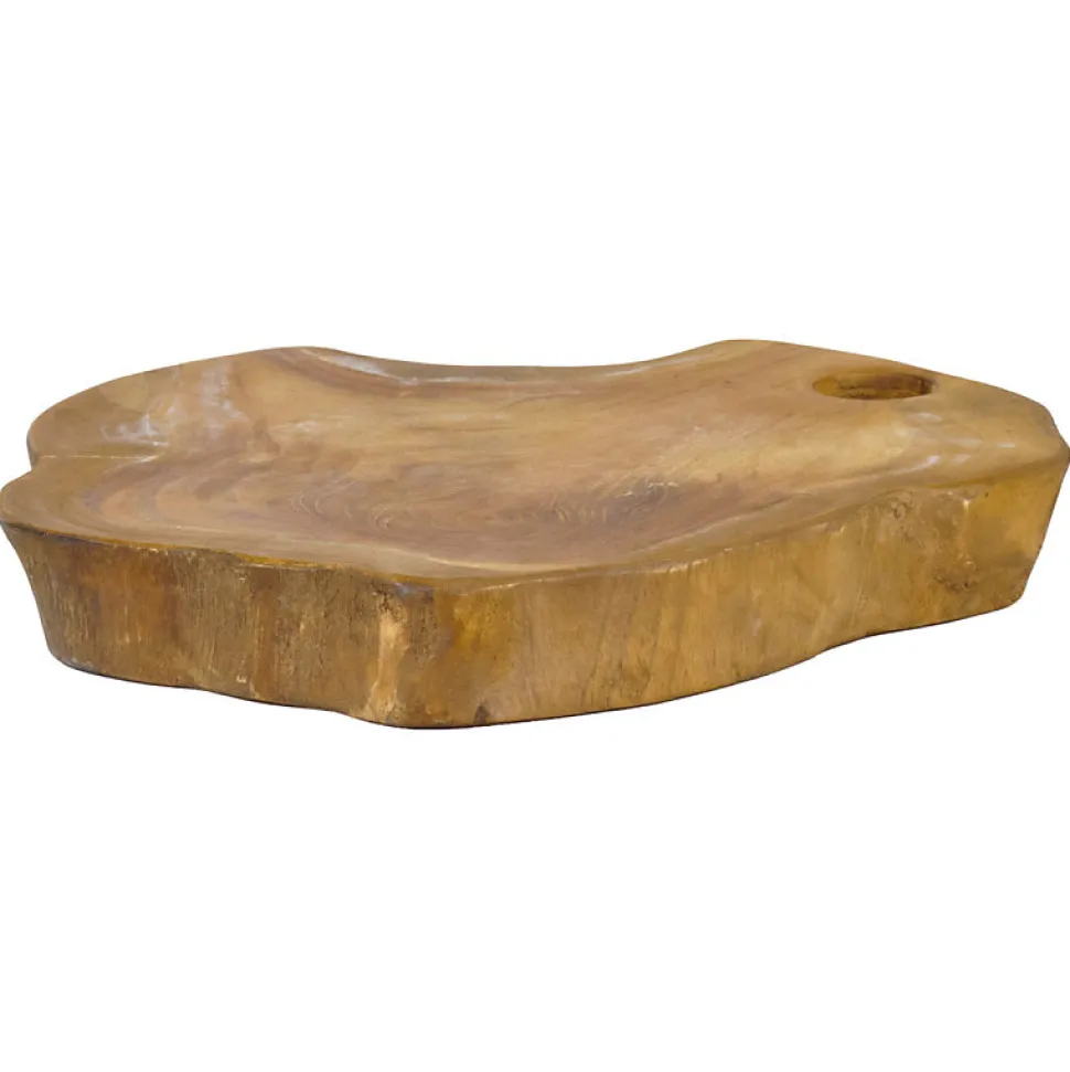 Planche à découper artisanale L.30 cm en bois de teck naturel - PLANK