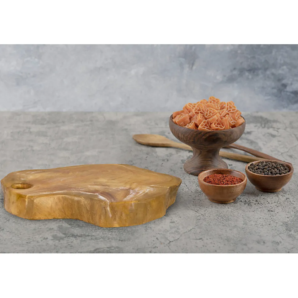 Planche à découper artisanale L.30 cm en bois de teck naturel - PLANK