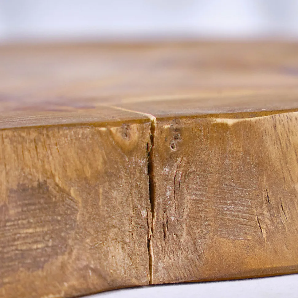 Planche à découper artisanale L.30 cm en bois de teck naturel - PLANK