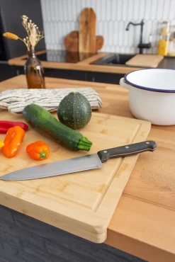 Planche à découper avec rebord en bambou L.45 x l.35 cm