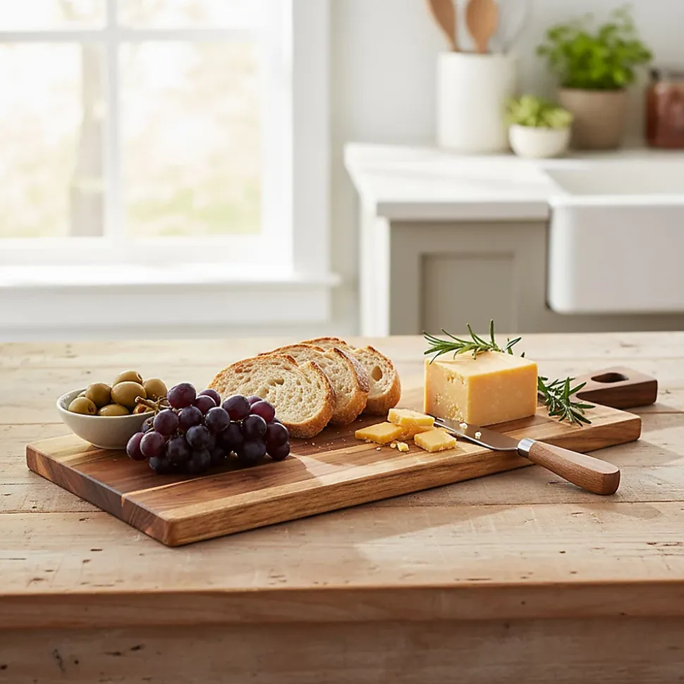 Planche à Découper de Cuisine en Bois Teck Massif Indo - 14x170x500mm