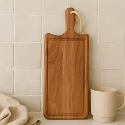 Planche à Découper de Cuisine en Bois Teck Massif - 20x180x500mm