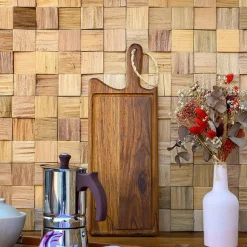 Planche à Découper de Cuisine en Bois Teck Massif - 20x180x500mm