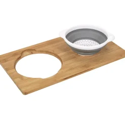Planche à découper en bambou avec passoire intégrée