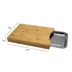 Planche à découper en bambou avec bac de récupération Box & Beyond
