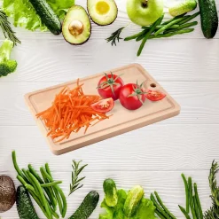 Planche à découper en bois avec récupérateur de jus 40 x 26 cm Fackelmann Wood Edition