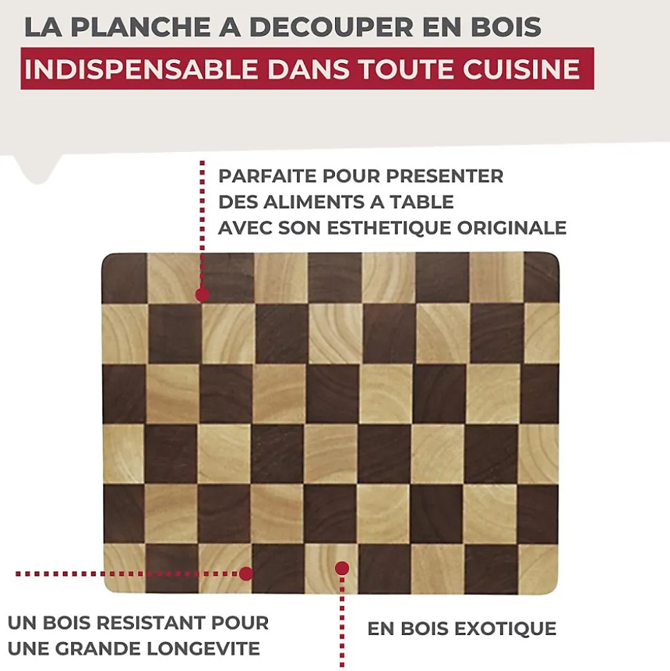 Planche à découper en hévéa Fackelmann Boissellerie