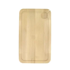 Planche à découper, hêtre avec rigolle et collecteur de sang 34 x 20 cm, par 2 FM Professional Gourmet édition