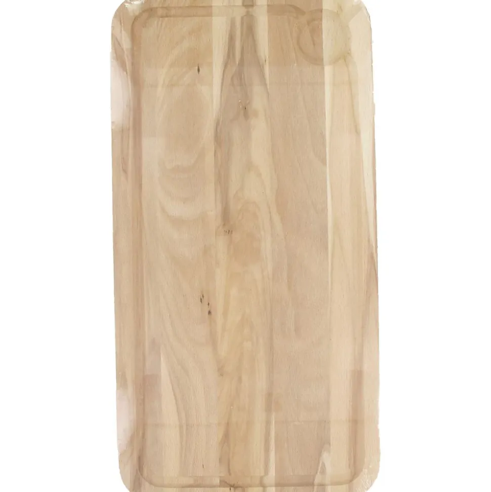 Planche à découper, hêtre avec rigolle et collecteur de sang 45 x 25 cm Fackelmann Wood Edition