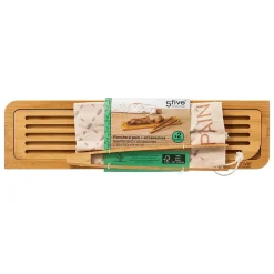 Planche à découper pain avec accessoires bambou 50x13cm - Beige- 5five