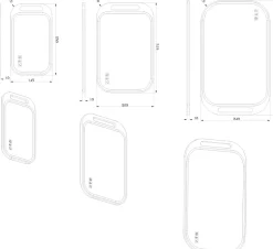 Planche à découper plastique GoodHome Datil coloris blanc, 3 pièces