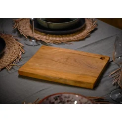 Planche à découper rectangulaire 30 cm en bois de teck - MELBA