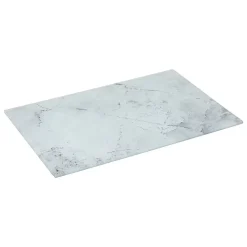 Planche à découper verre 30x20cm blanc effet marbre - Blanc- 5five