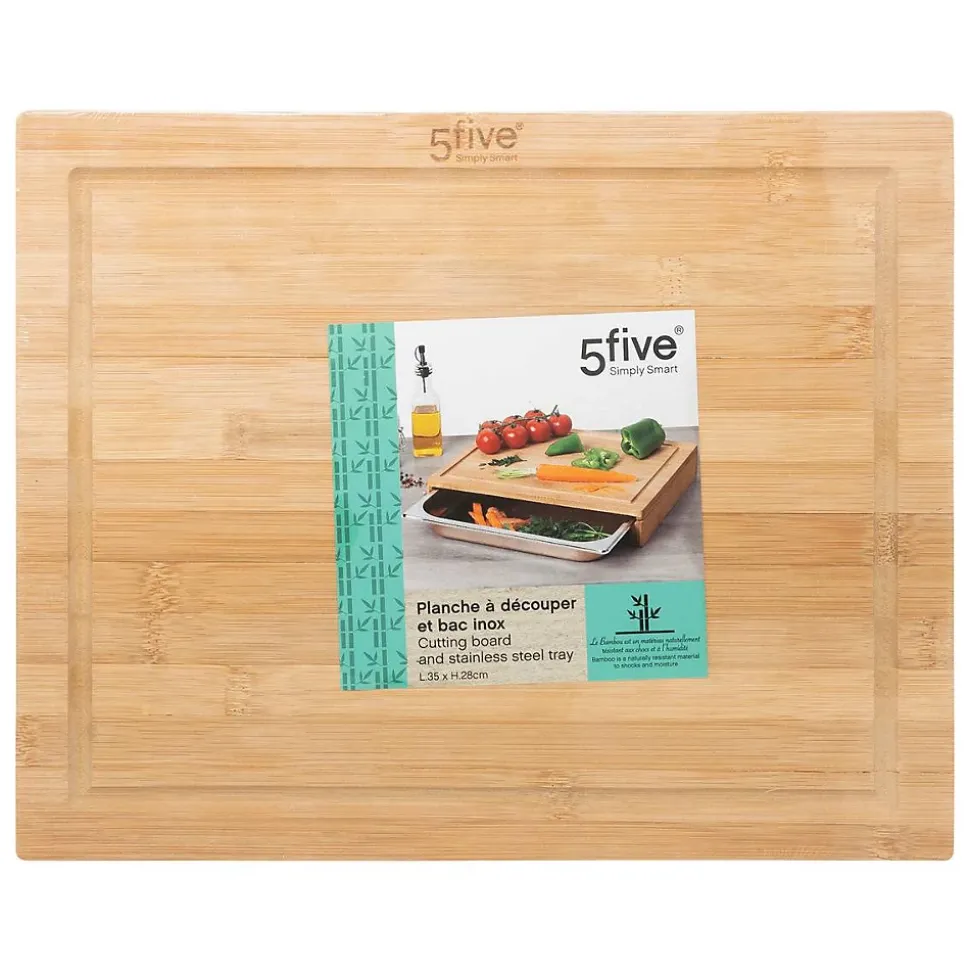 Planche à découper 35x28 cm bac inox Bambou - 5Five
