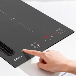 Plaque à induction et hotte intégrée tactile 2 Foyers flexible 9 niveaux 500m3h 4 vitesses et fonction boost CIARRA CBBEH392BF