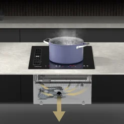 Plaque à induction et hotte intégrée tactile 2 Foyers flexible 9 niveaux 500m3h 4 vitesses et fonction boost CIARRA CBBEH392BF