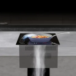 Plaque à induction et hotte intégrée tactile 2 Foyers flexible 9 niveaux 500m3h 4 vitesses et fonction boost CIARRA CBBEH392BF