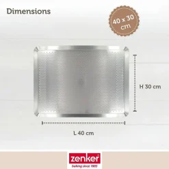 Plaque à pâtisserie perforée 40 x 30 cm en alu 18/10 Zenker Special Cooking