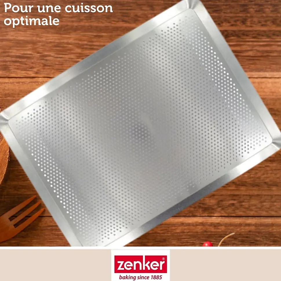 Plaque à pâtisserie perforée 40 x 30 cm en alu 18/10 Zenker Special Cooking